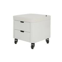 Taburete de pedicura Cosy: Con dos cajones de almacenamiento de madera lacada blanca